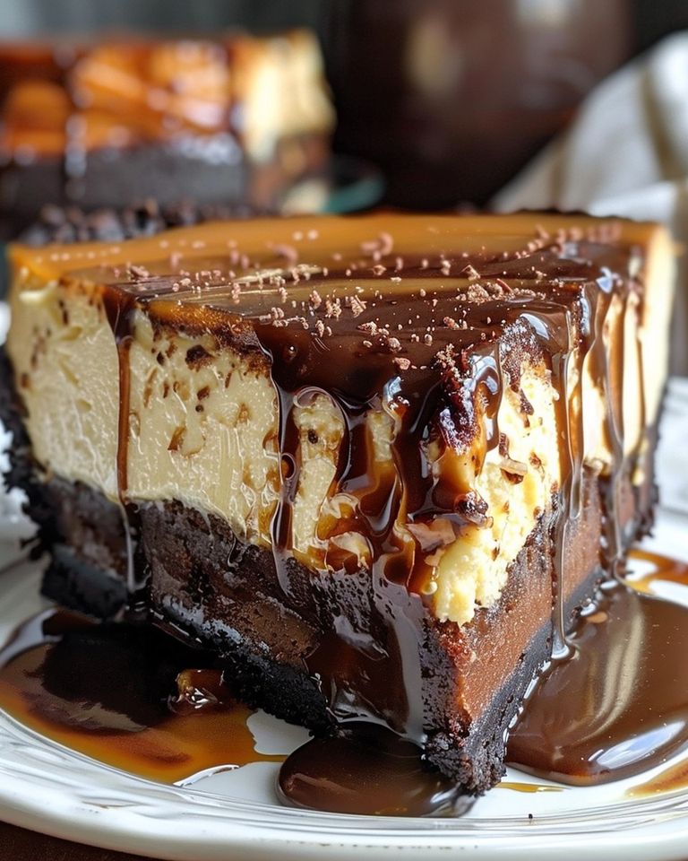 Caramel Brownie Cheesecake 🍮🍰